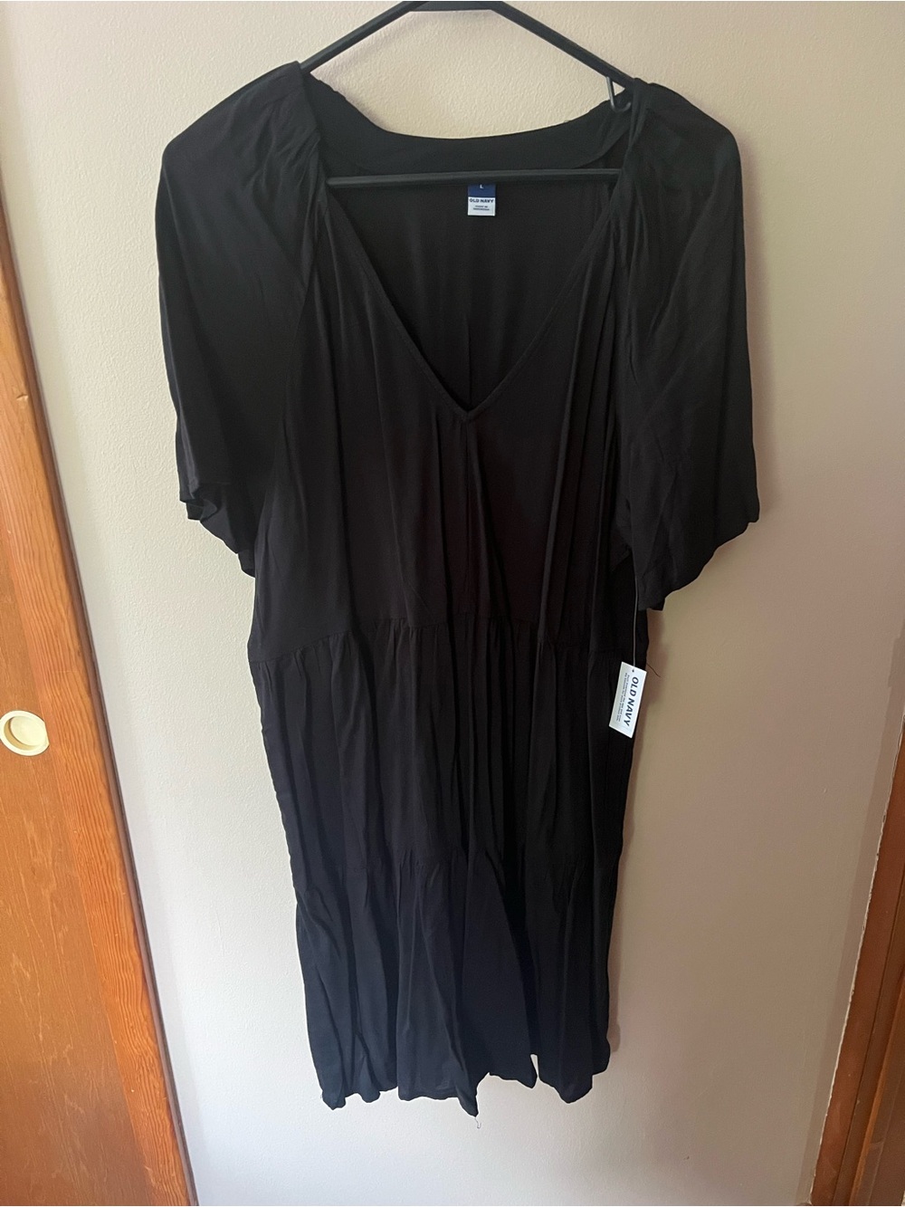 Old Navy Black V-Neck Dress with pockets